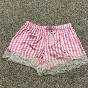 Victoria Secret pink and white striped pajama shorts